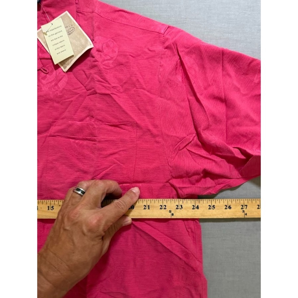 M&M's Made In The Shade Shirt Adult L Red Silk Button Up Short Sleeve Camp. - Picture 7 of 9